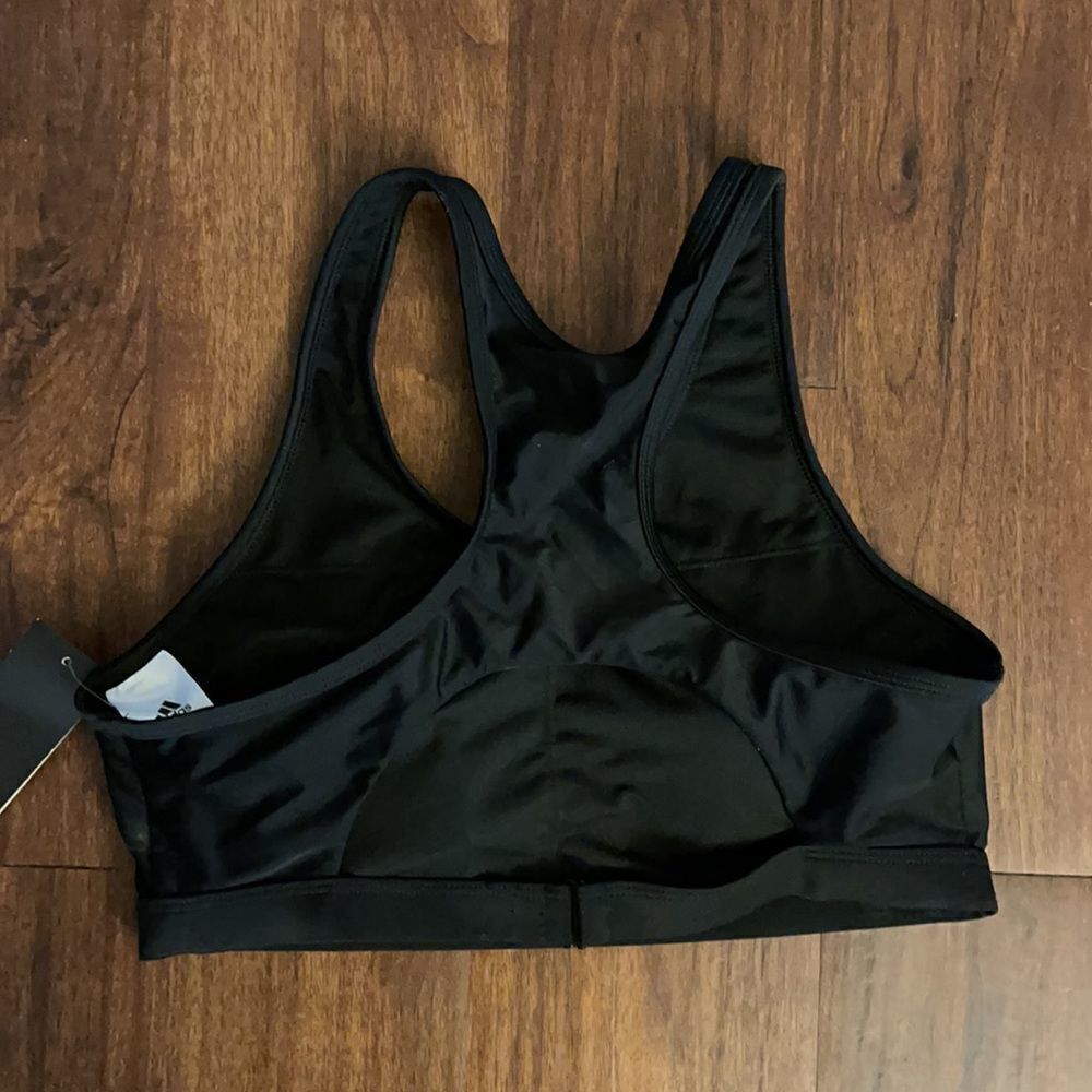 Adidas Ladies Racerback Jogging Running Black Top Size LG - Picture 2 of 4